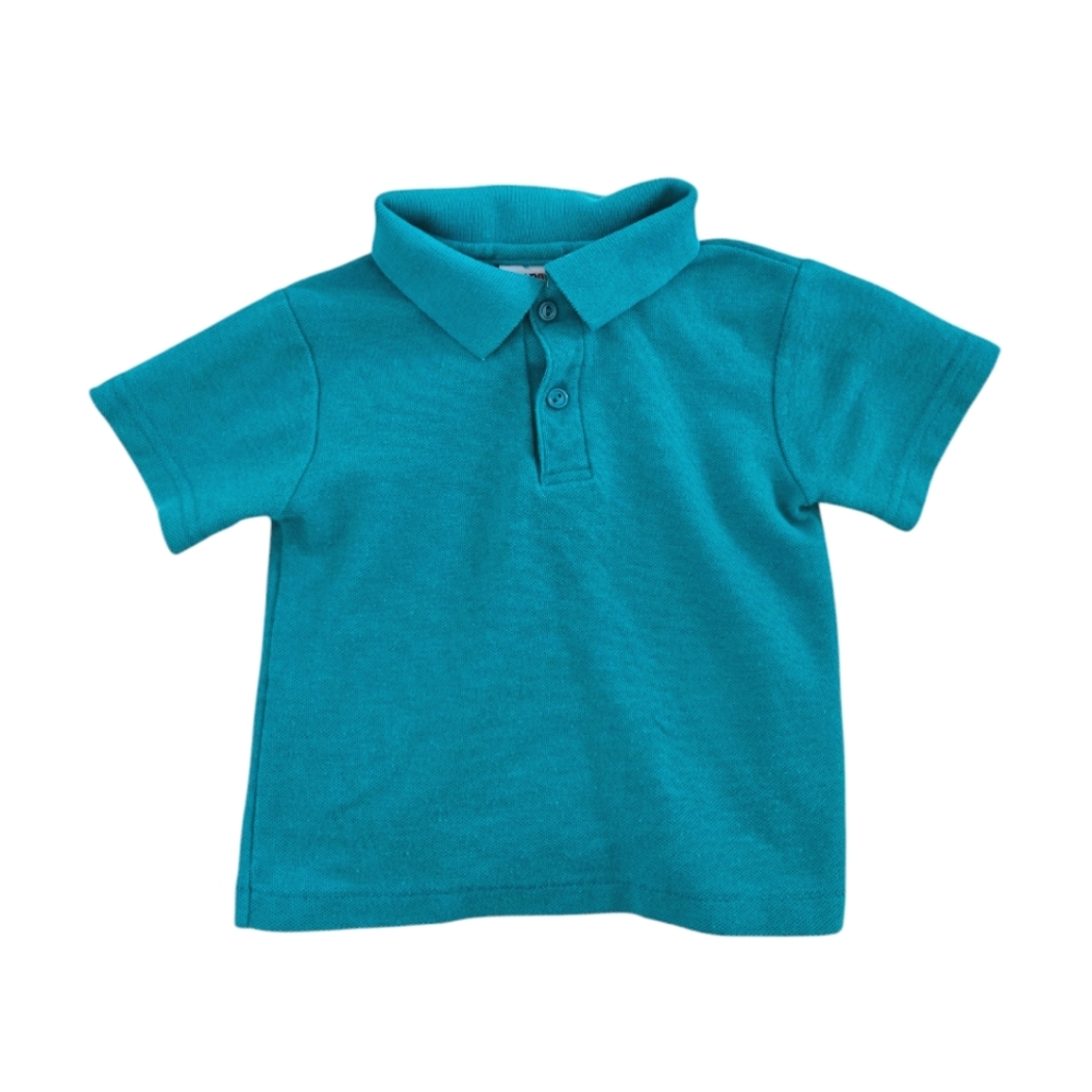 Vintage 1990s Y2K Okie Dokie Turquoise Polo Shirt